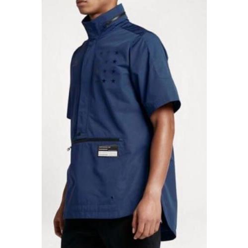 Nike Sportswear Air Pivot V3 Blue 1/2 Zip Pullover Basketball Jacket Mens M