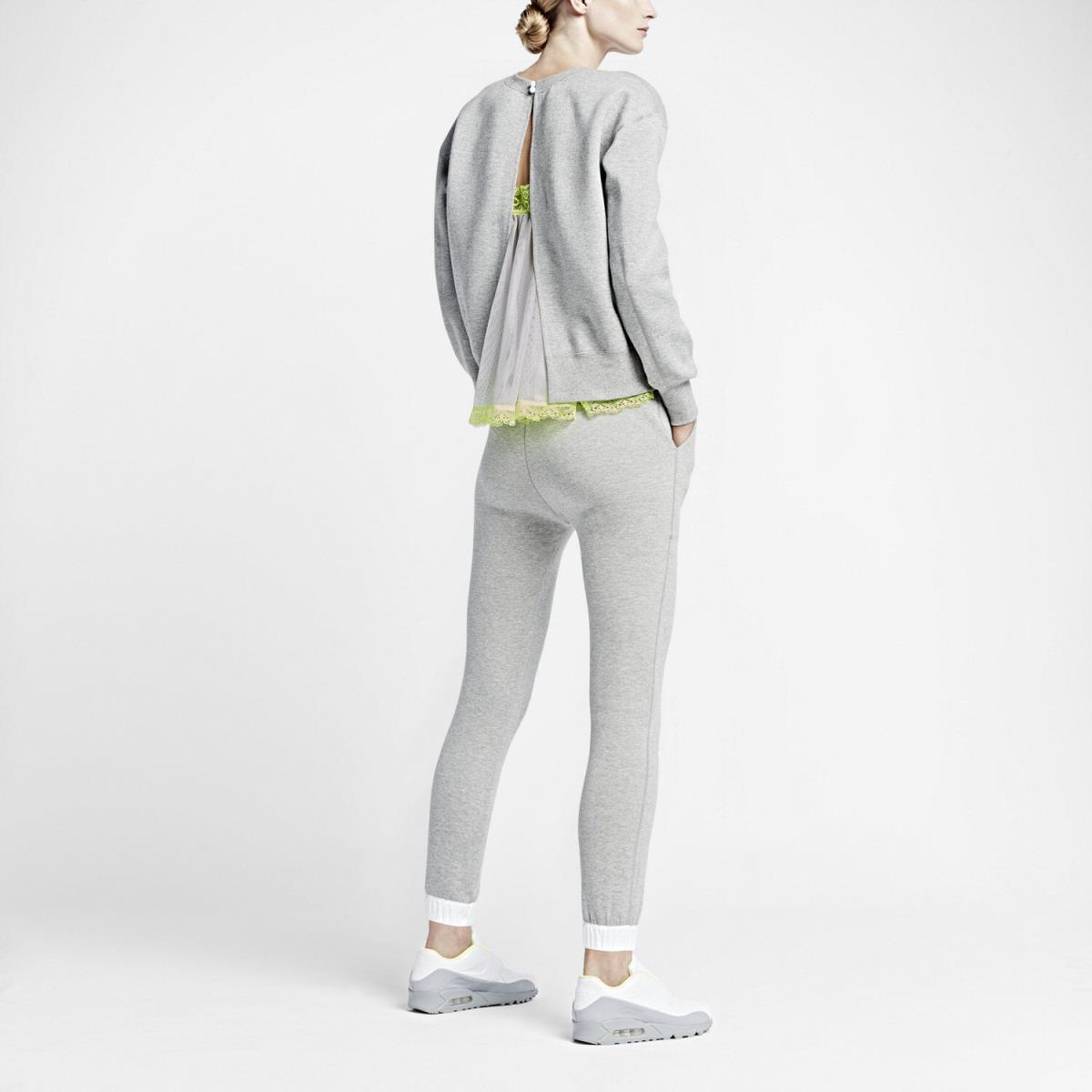 Nike Nikelab Tech Fleece Women`s Crew 744608 063 Grey Size L