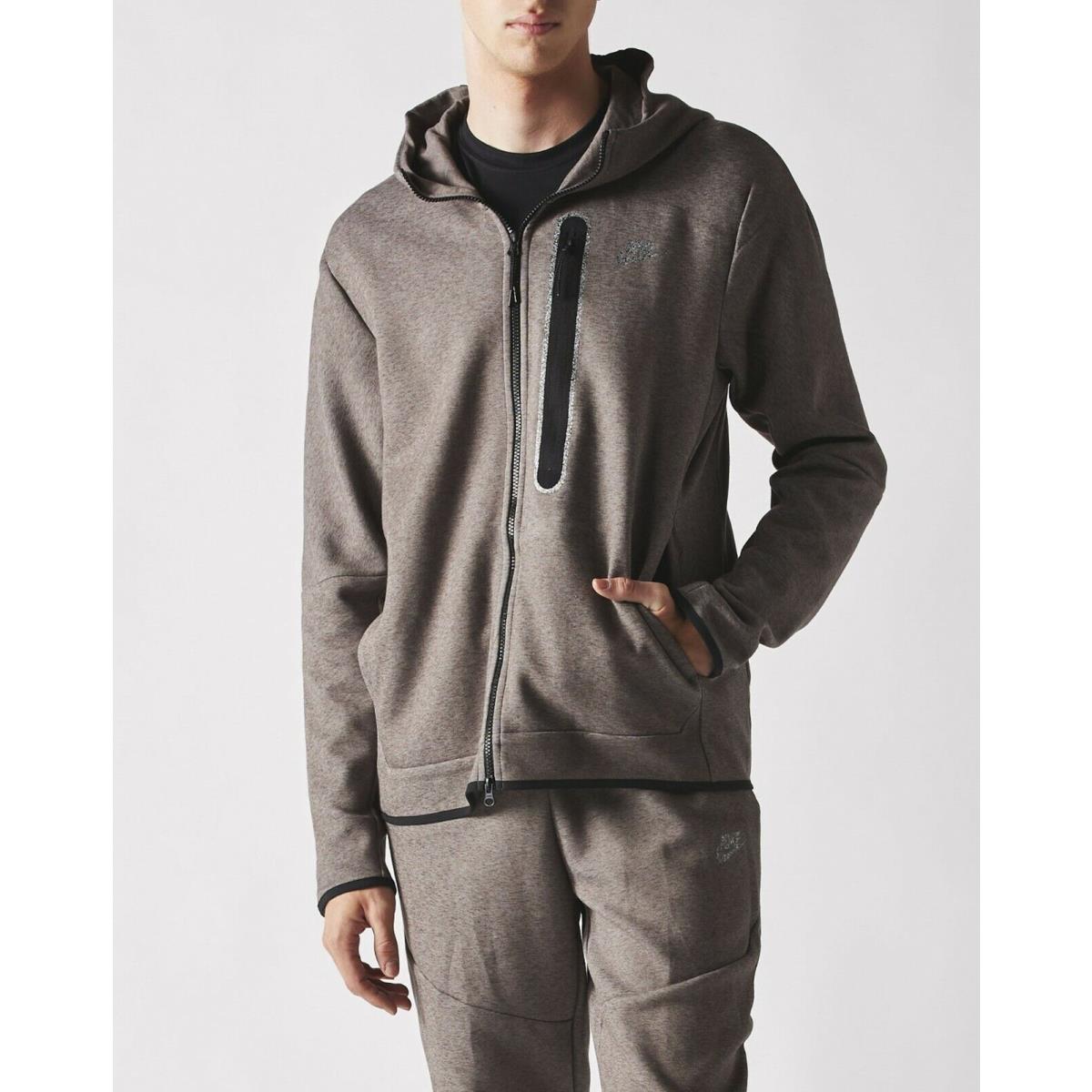 Nike Men`s Sportswear Tech Fleece Full-zip Hoodie Ironstone/heather DD4688-004 f