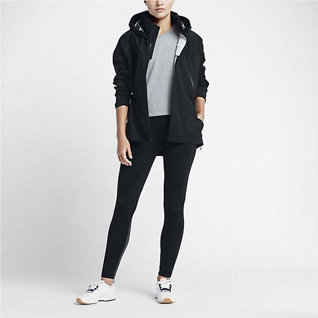 Nike 747371 Women s Jfs Nikelab Parka Jacket Windproof Water Resistant 010 Black Nike apparel Black Fash Direct