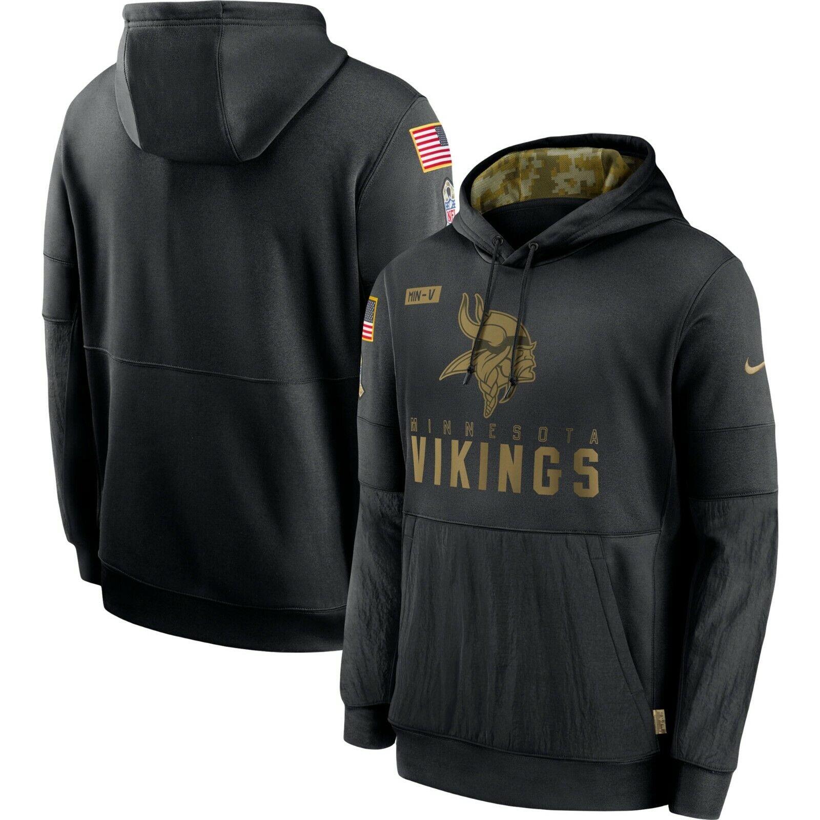 Nike Minnesota Vikings Men`s Nfl Salute to Service Black Hoodie