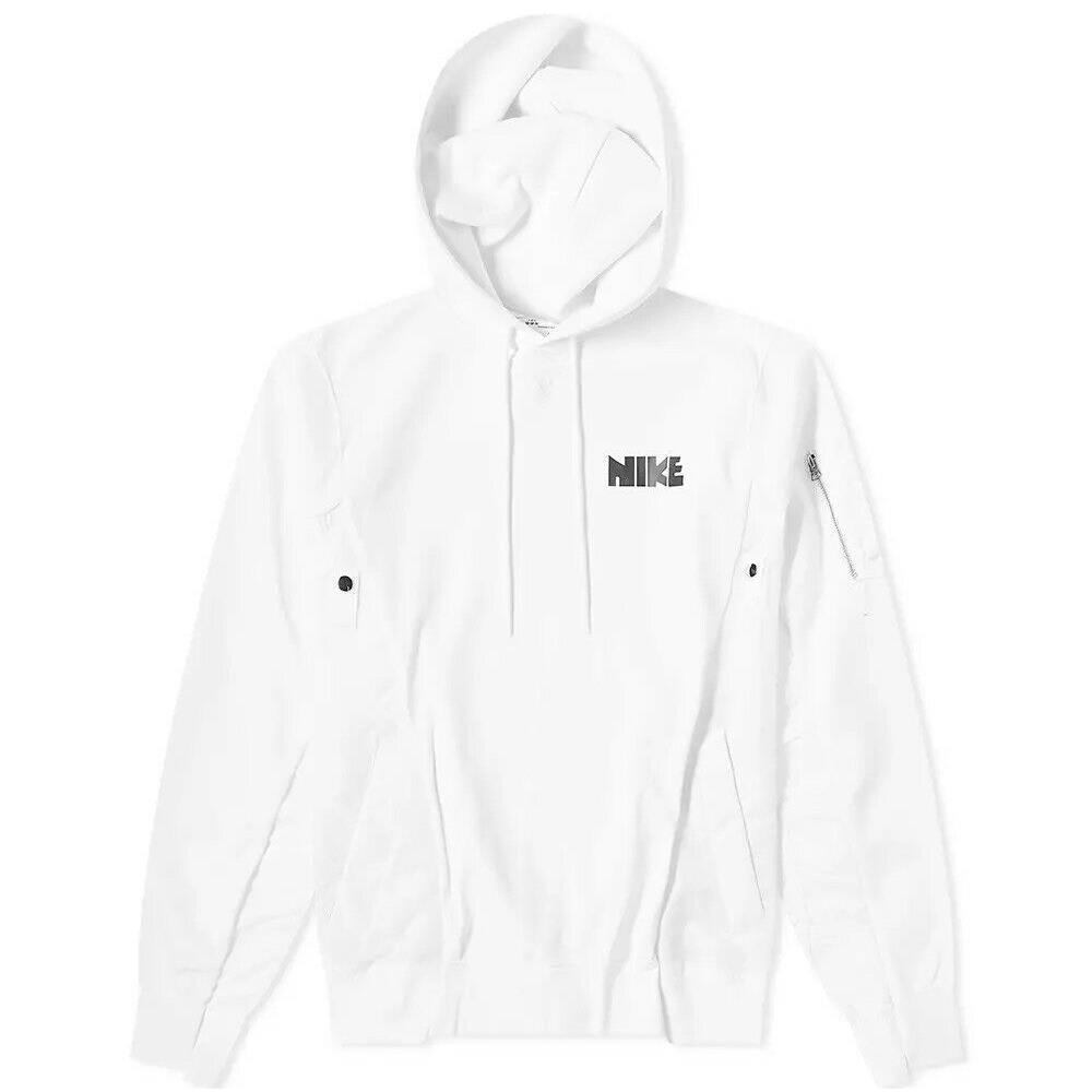 white nike hoodie with swoosh all over