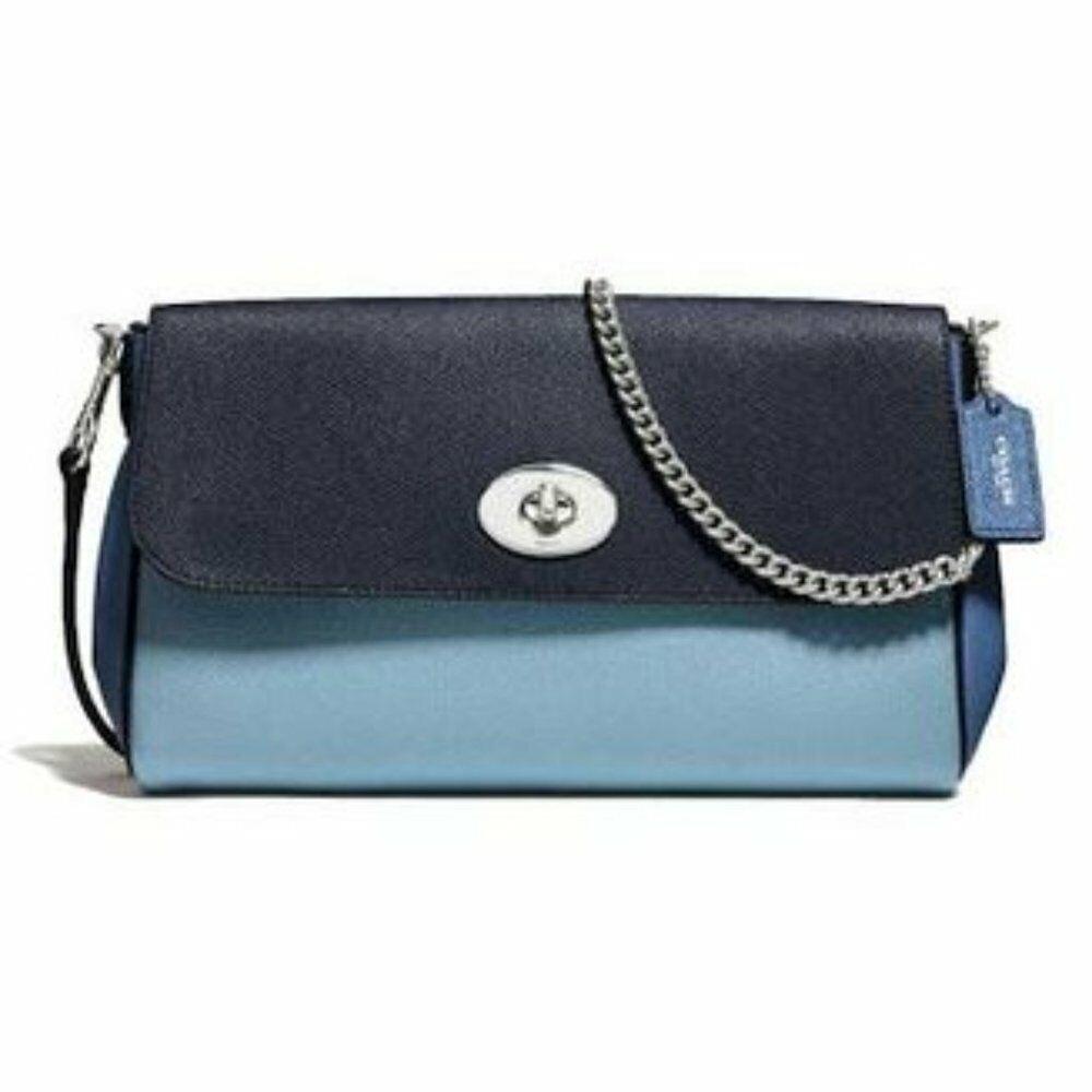 Women`s Coach Blue Ruby Color Block Crossbody Bag