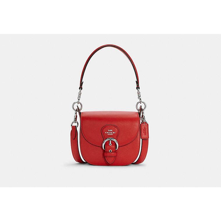 Coach Kleo Shoulder Bag 17 Silver/bright Poppy Msrp: