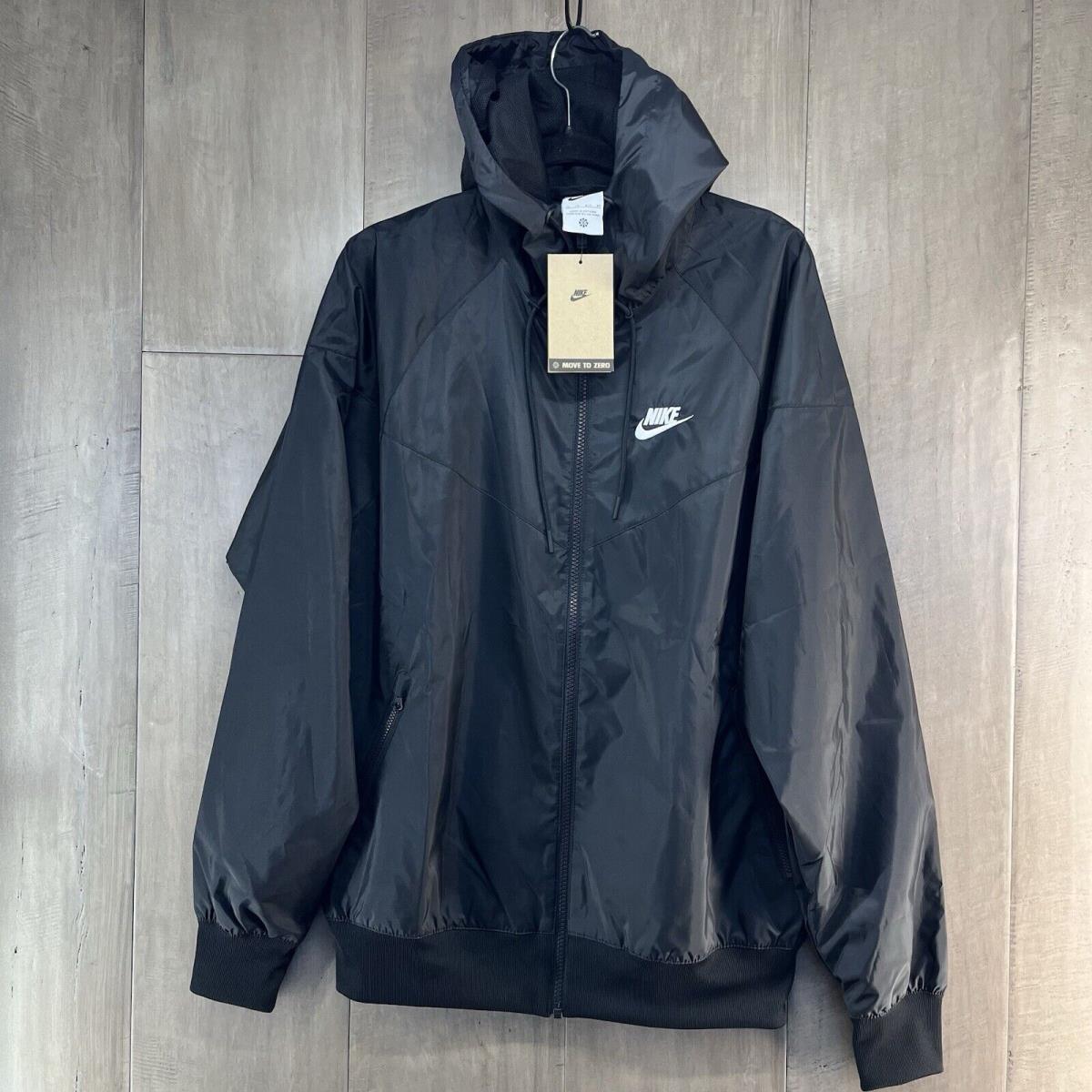 Nike Sportswear Men`s Windrunner Full Zip Jacket Black Size XS DA0001-010