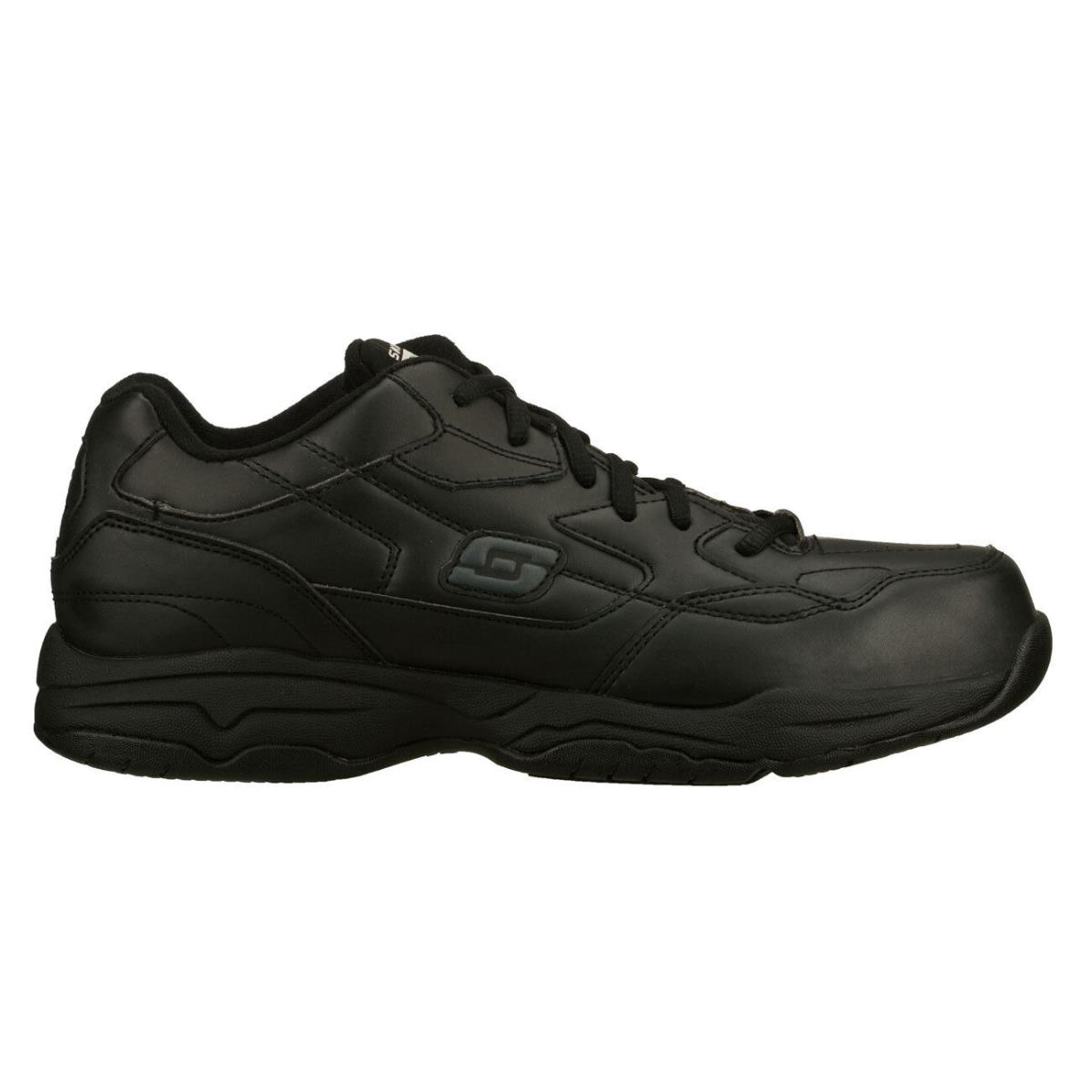 Skechers Shoes Men`s Wide Width Black Memory Foam Work Slip Resistant Soft  77032, - Skechers shoes slip resistant - Black