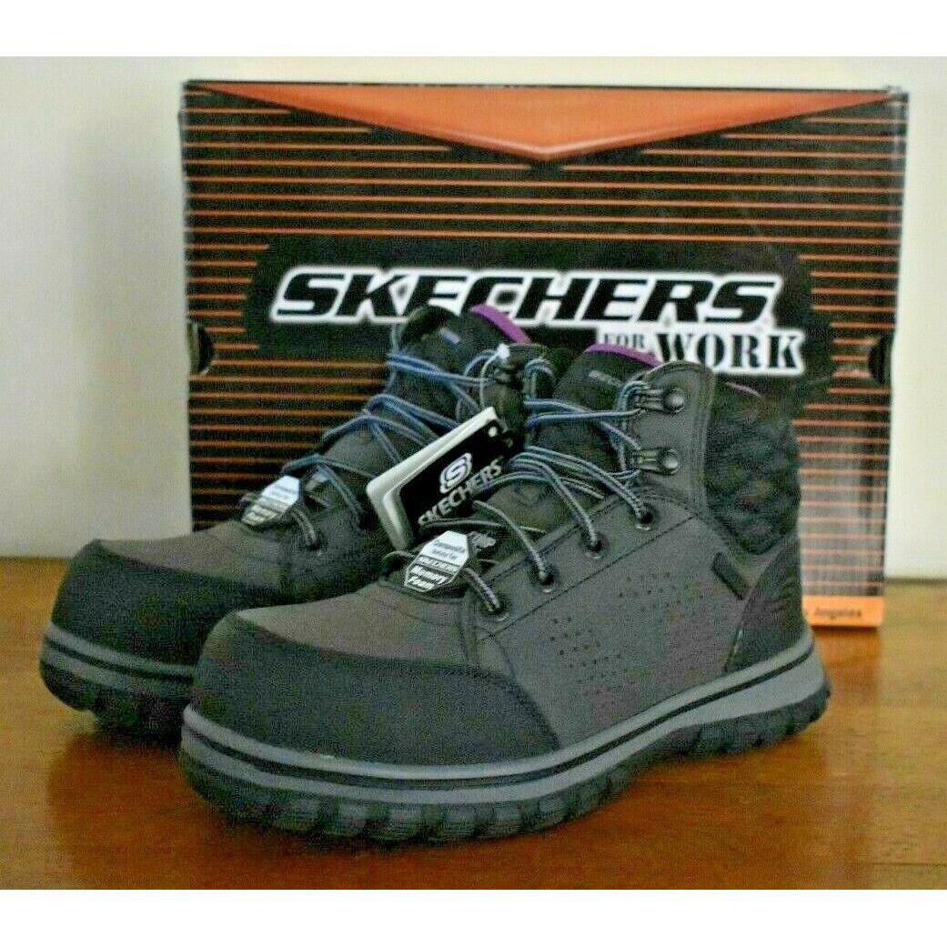 Skechers Work Women`s Mccoll 108004 Comp Toe Boot Work Shoes Black Size 5.5