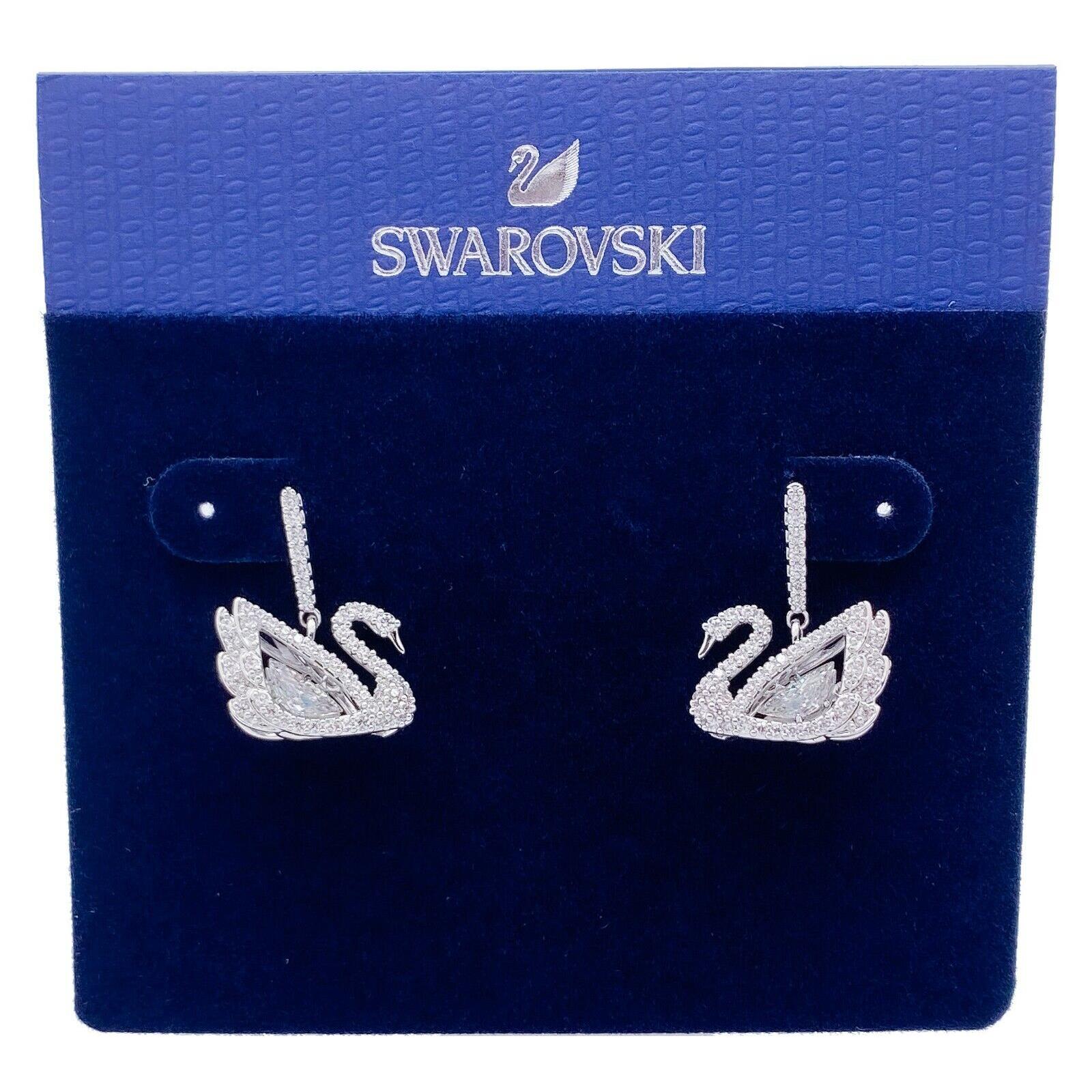 Swarovski Dancing Swan White Crystals Stud Earrings 5514420 ...