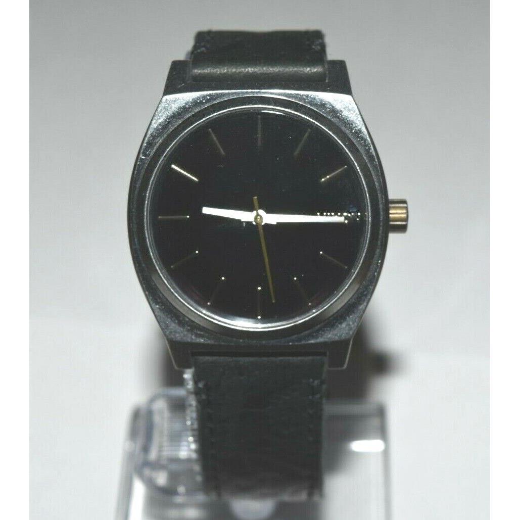 Nixon Time Teller Black Brass Leather A045 2222-00 Watch