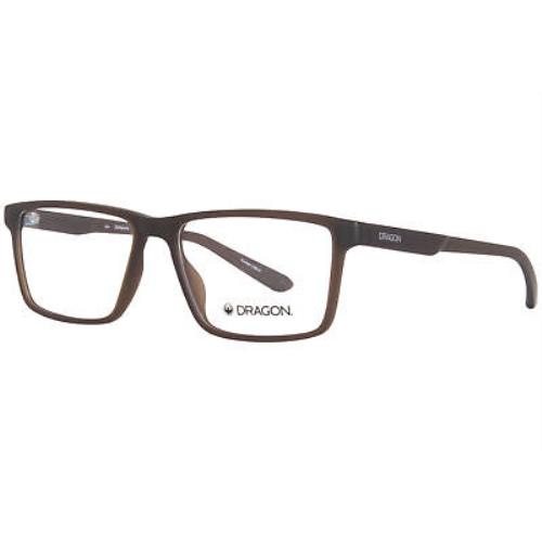 Dragon DR9003 210 Eyeglasses Frame Men`s Matte Dark Brown Crystal Full Rim 58mm