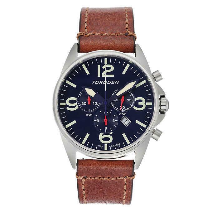 Torgoen Men s T16 Blue Sapphire Pilot Chronograph Watch - TN/1034