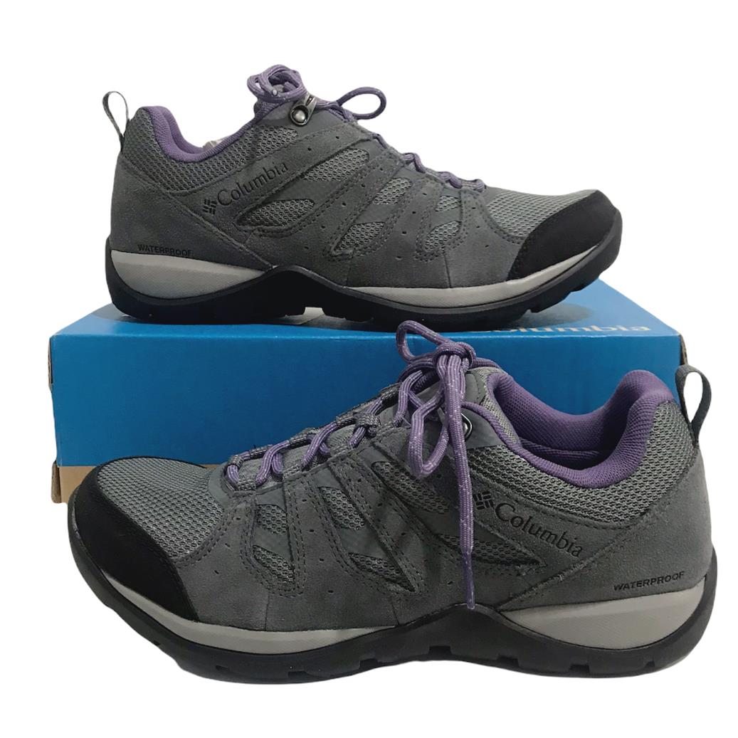 Columbia Women`s Redmond V2 Waterproof Hiking Shoe Gray/plum Size 9.5