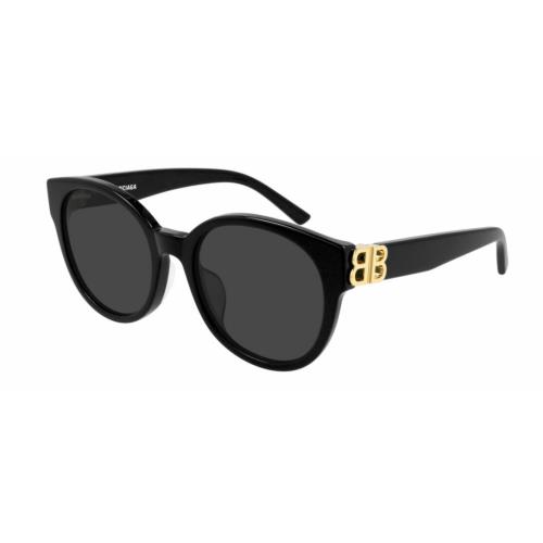Balenciaga BB 0134SA 001 Black Gold/gray Round Women`s Sunglasses