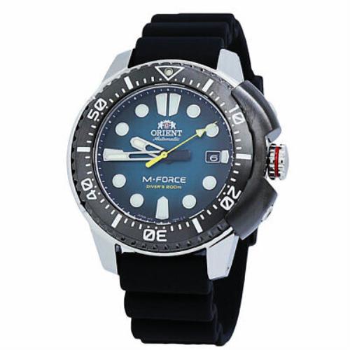 Orient M-force Automatic Divers Green Dial Silicone Men`s Watch RA-AC0L04L