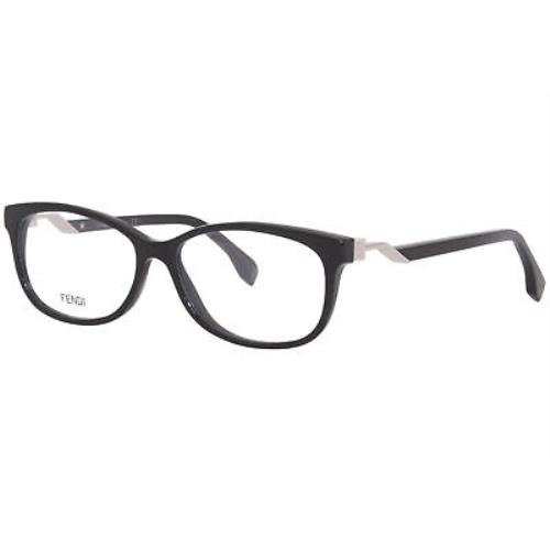 Fendi FF-0233 807 Eyeglasses Frame Women`s Black Full Rim Oval 54mm