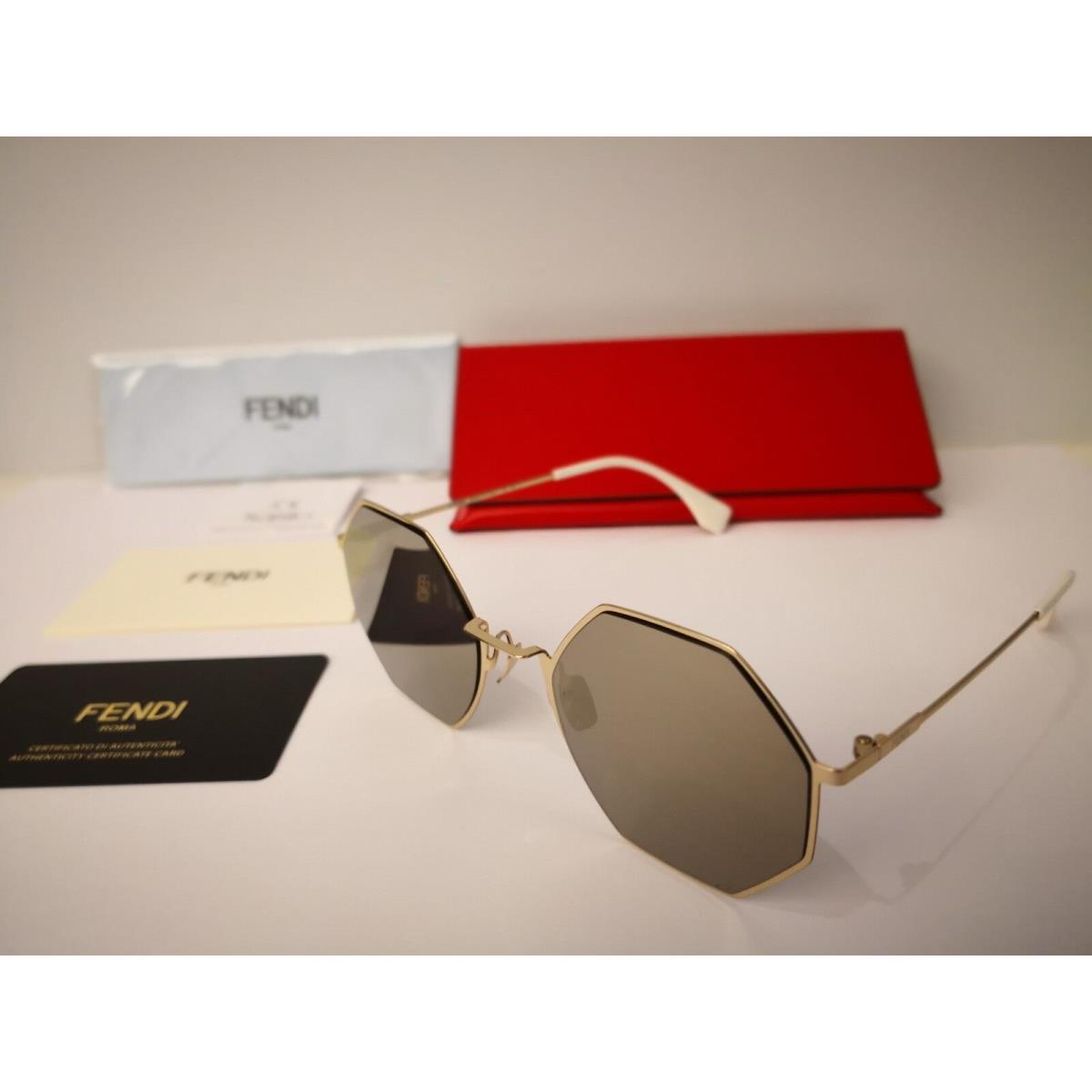 Fendi Eyeline FF 0292/S J5G UE Sunglasses Gold Frame / Grey Gold Mirror Lens