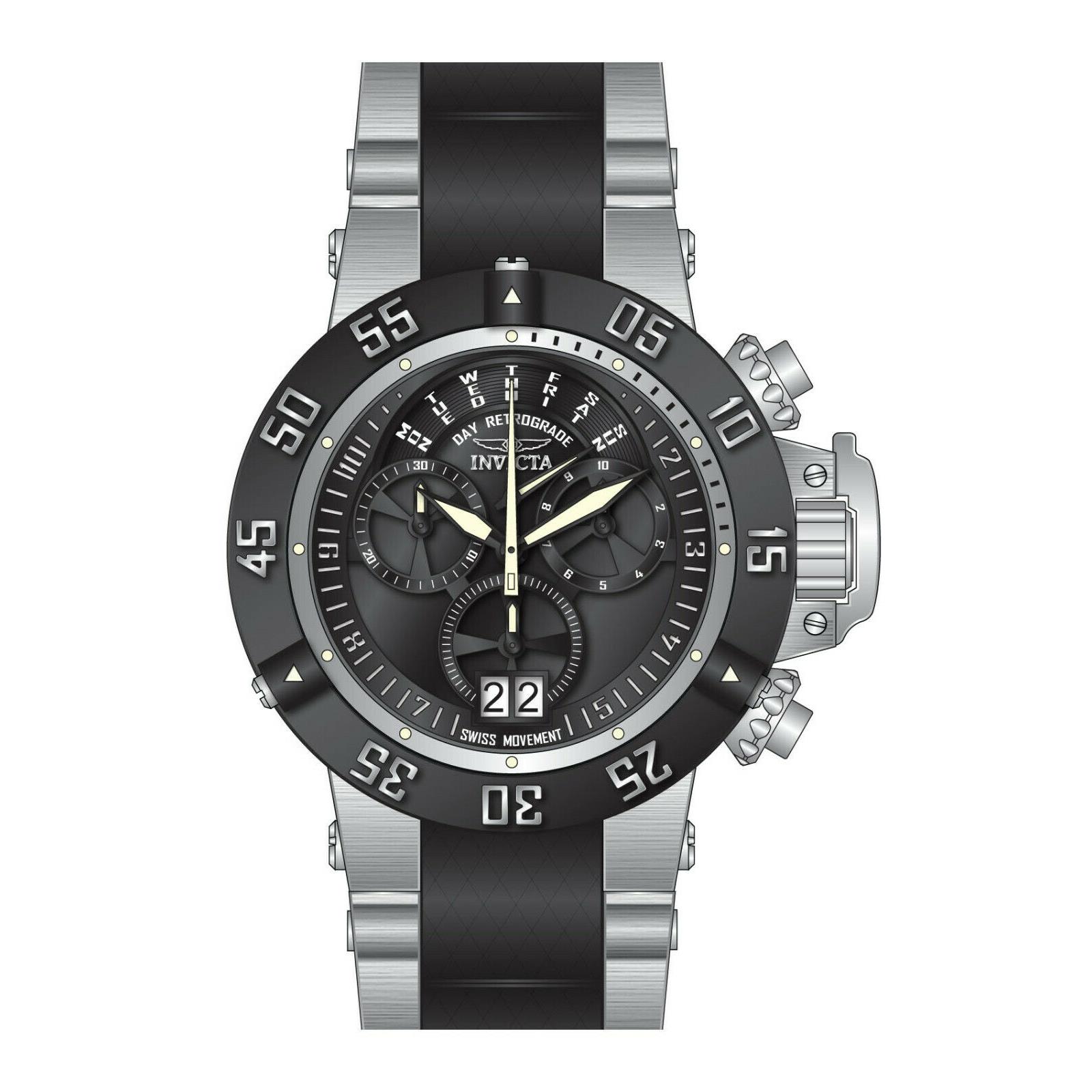 Mens Invicta 31887 Subaqua Swiss Quartz Black Dial 50mm Watch