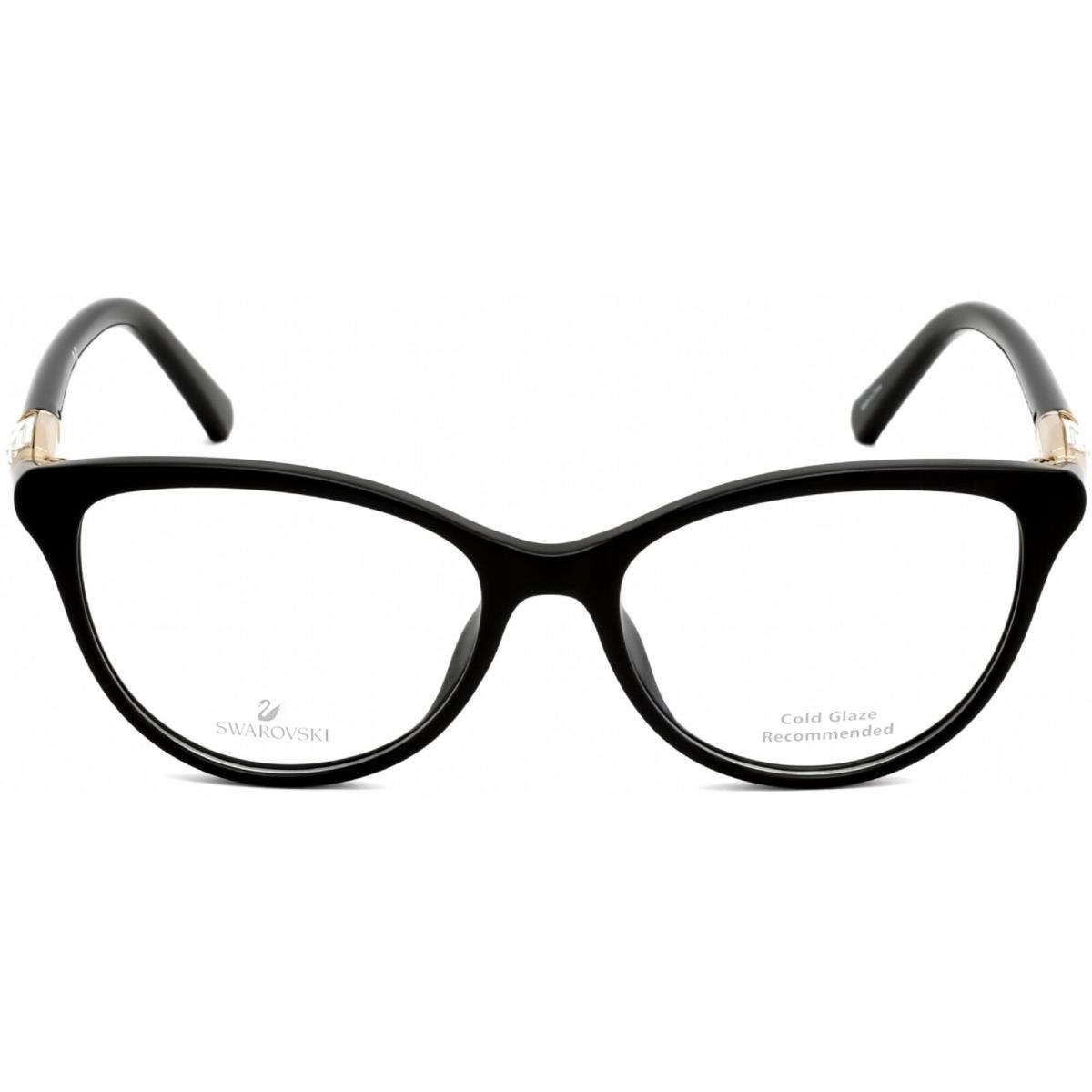Swarovski Women`s Eyeglasses Shiny Black Cat Eye Plastic Frame SK5311 001