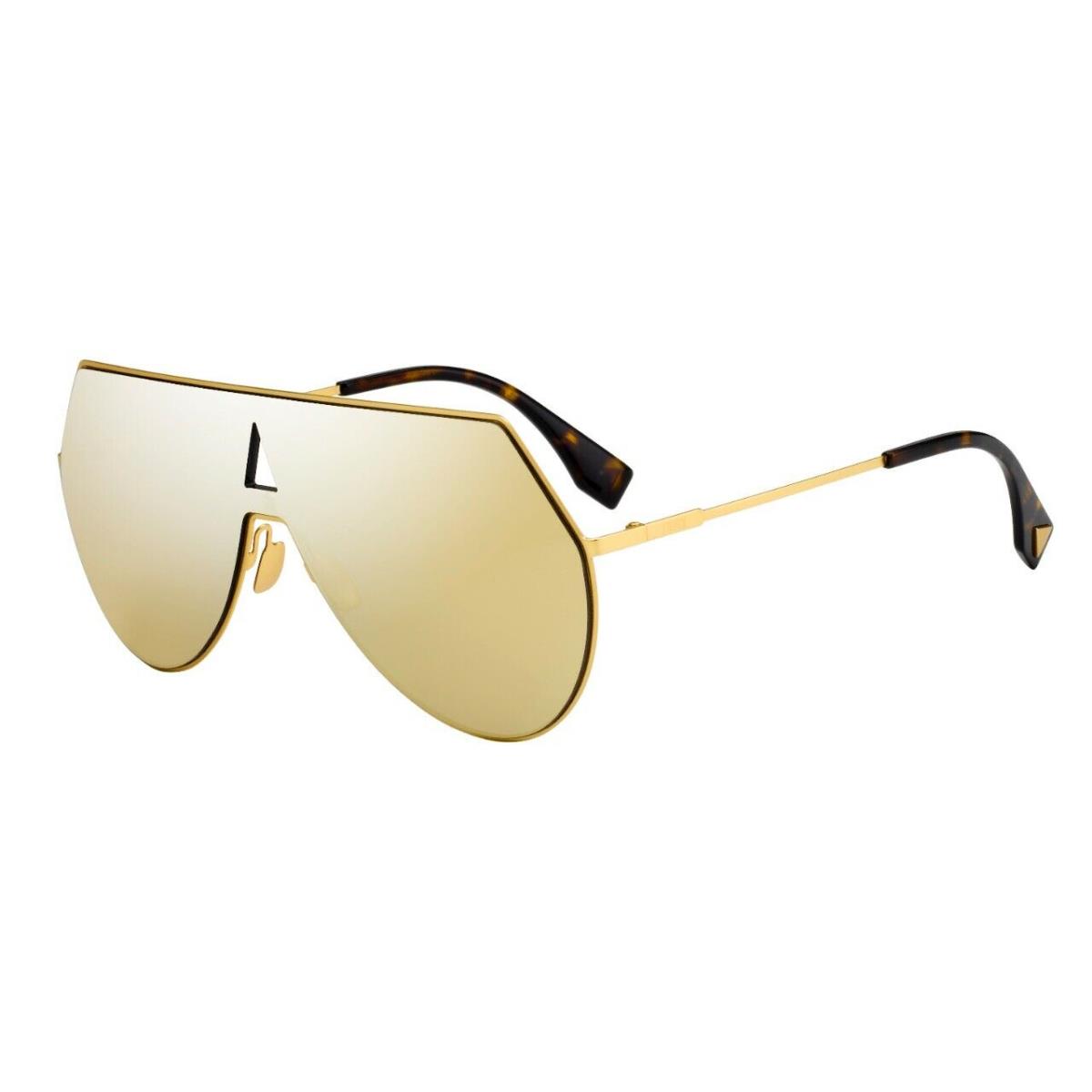 Fendi Eyeline FF 0193/S 001 Sunglasses Yellow Gold / Gold Mirror Lens