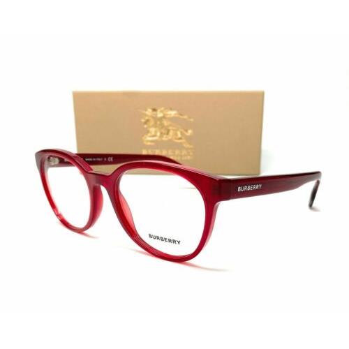 Burberry BE2315F 3495 Red Demo Lens Women`s Round Eyeglasses Frame 52mm
