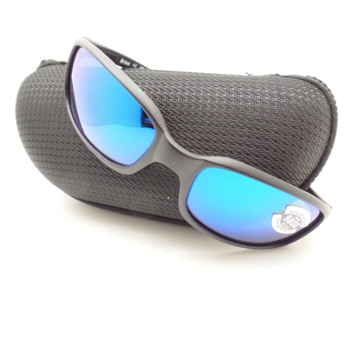 Costa Del Mar Brine Matte Black Blue 580G Sunglasses BR11OBMGLP - Matte Black Frame, Blue 580G Lens