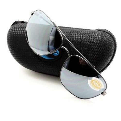 Costa Del Mar Canaveral Brushed Gray Silver Polarized CAN185OSGP Suns - Brushed Gray Frame, Silver Mirror 580P Lens