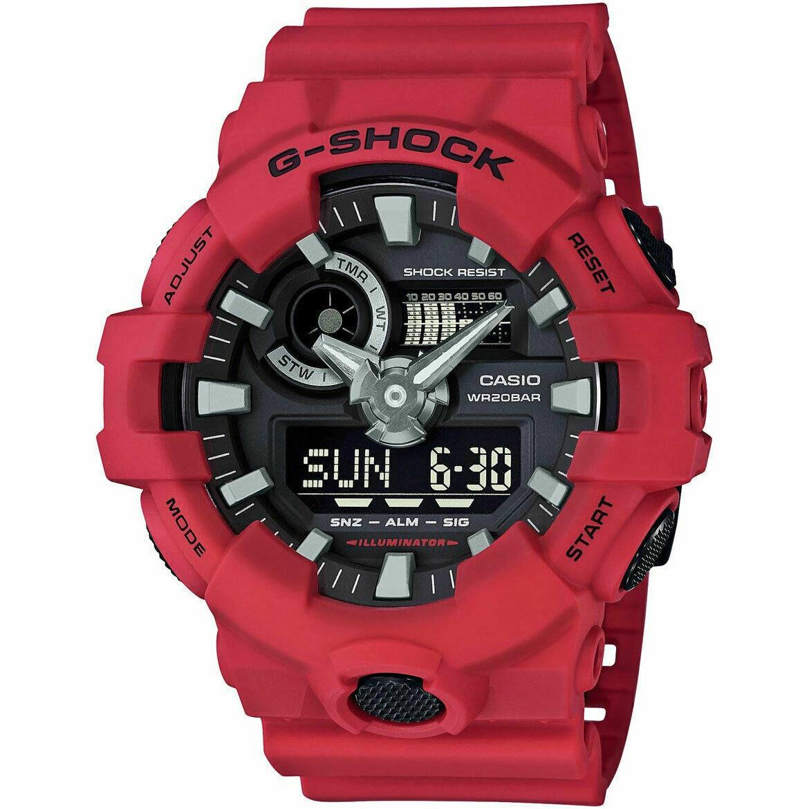 Casio G-shock Mens Analog Digital Resin Red/black Watch GA700-4A