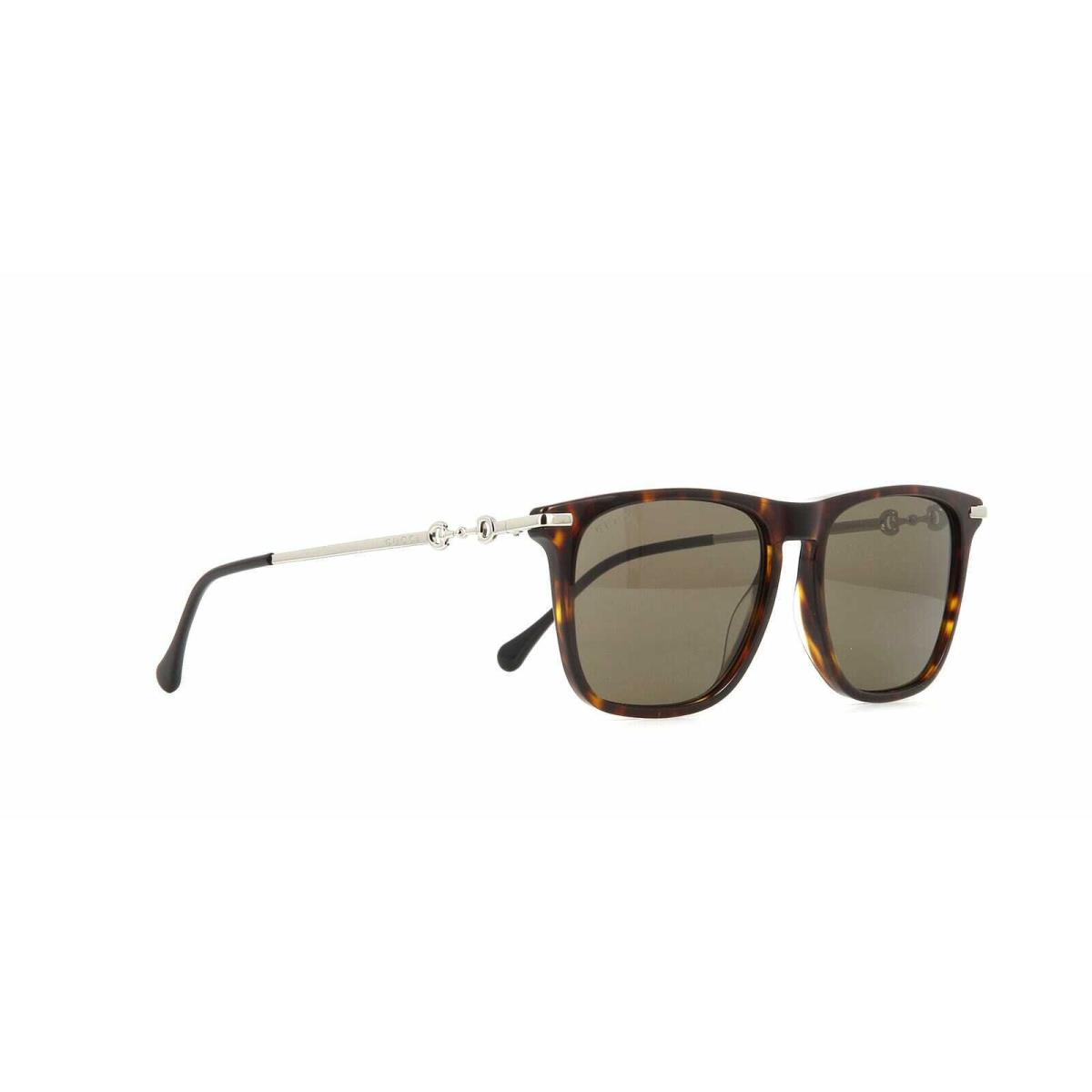 Gucci GG 0915S 002 Sunglasses Havana Silver Frame Brown Lenses 55mm