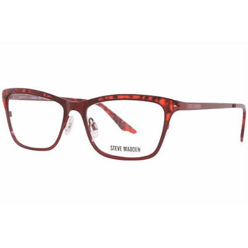Steve Madden Karlee Eyeglasses Frame Women`s Red Full Rim Cat Eye 54mm