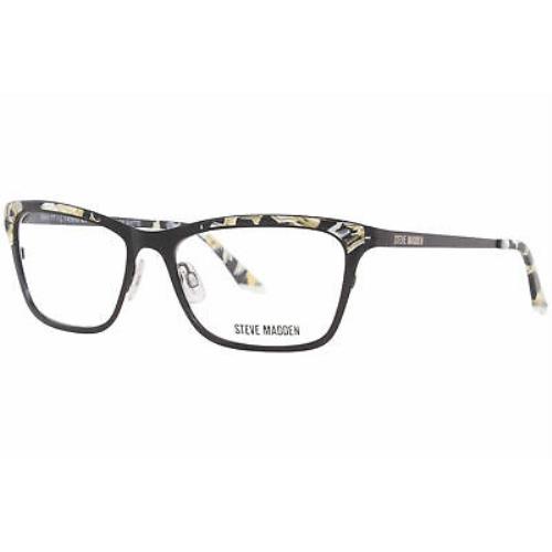 Steve Madden Karlee Eyeglasses Frame Women`s Black Matte Full Rim Cat Eye 54mm
