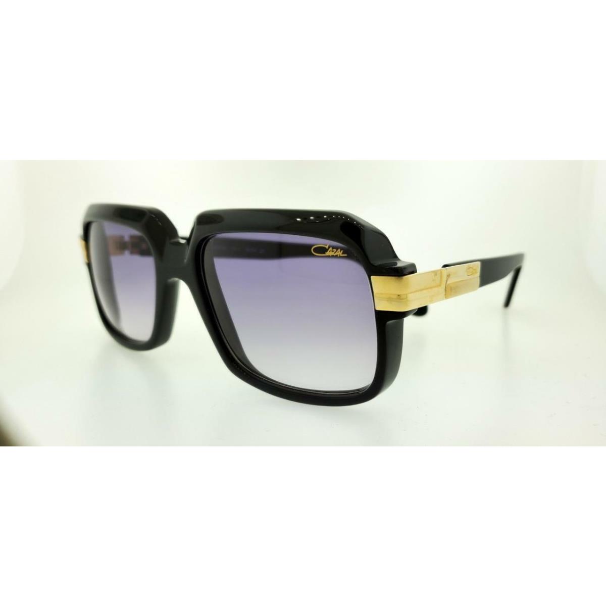 Cazal Sunglasses 607 001 56MM Black Frame with Grey Gradient Lenses