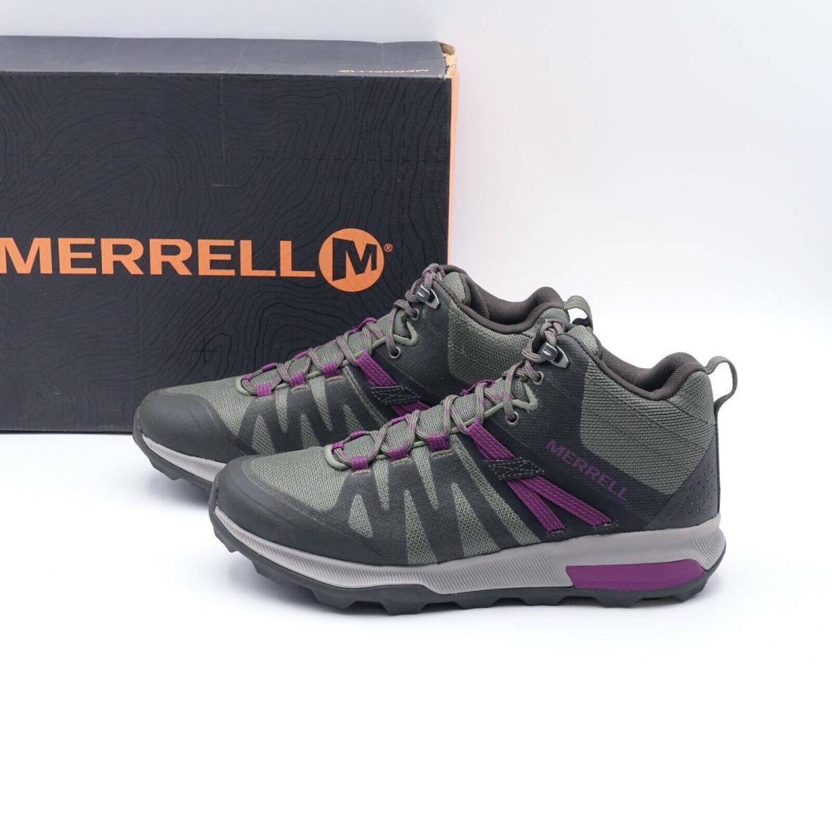 Size 10 Women`s Merrell Zion Fst Mid Waterproof Hiking Shoes J035400 Olive