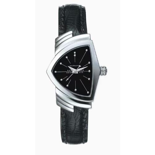 Hamilton Ventura Quartz Black Dial Stainless Steel Case Men`s Watch H24211732