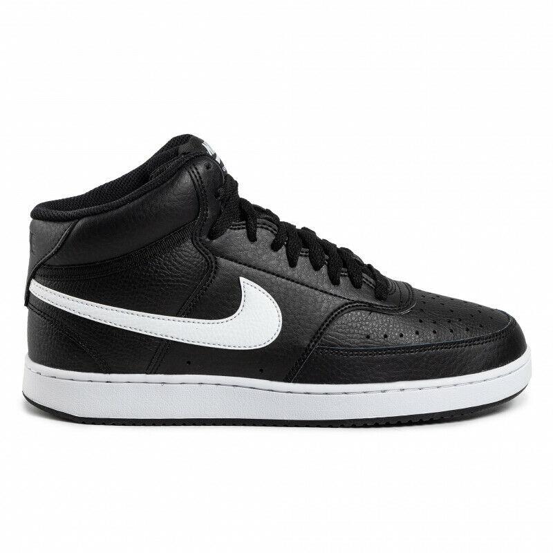 Nike Court Mid Men`s Shoes Black/white Leather CD5466 001 | 883212652706 - Nike shoes Court Vision Mid Black/White | SporTipTop