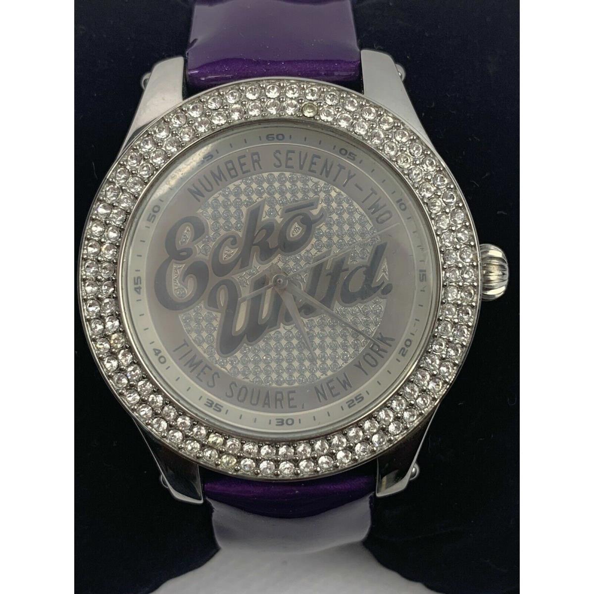Marc Ecko Times Square York Purple Leather Band Women s Watch E10038m3