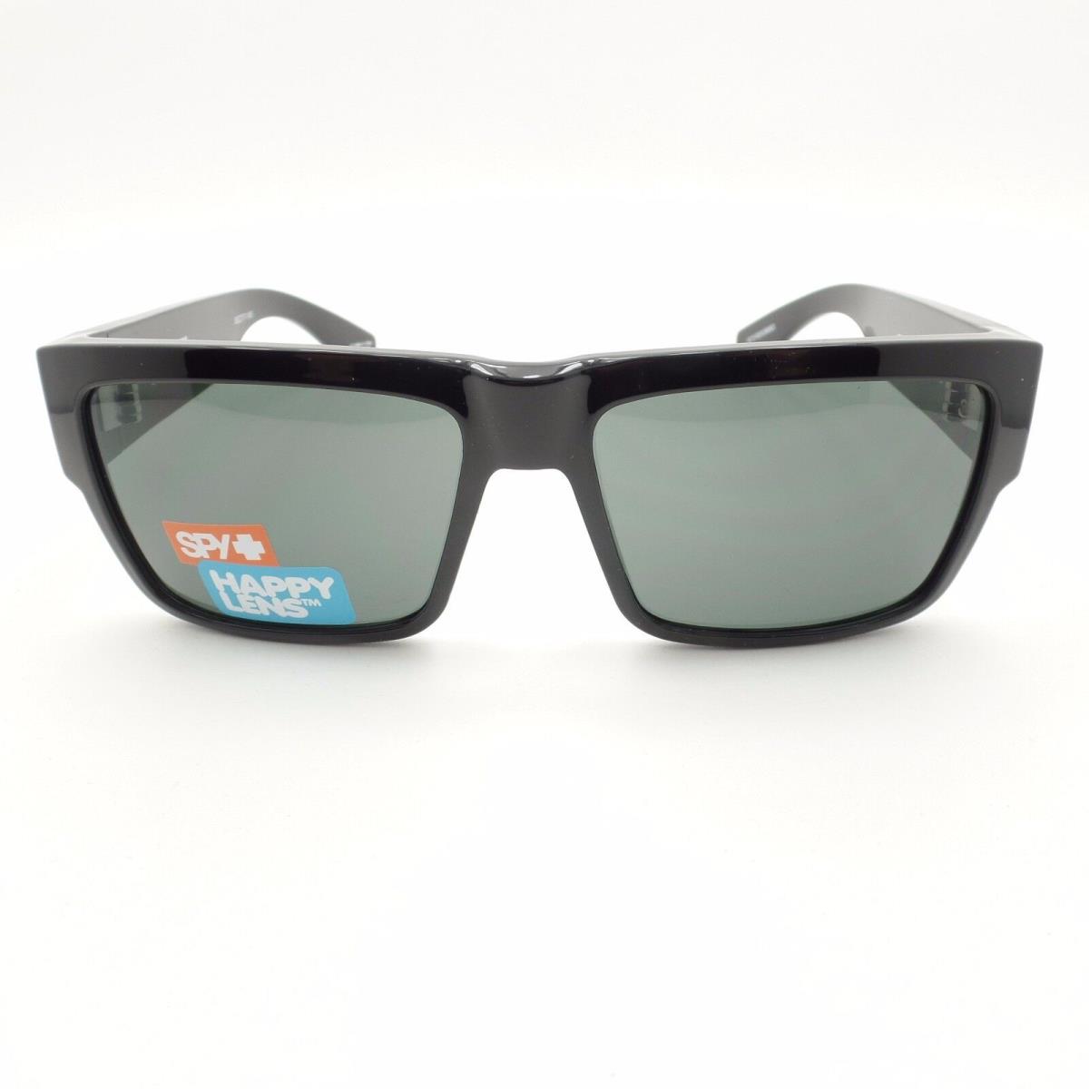 New SPY OPTIC Sunglasses CYRUS Shiny Black Frame w/ Happy Grey-Green Lenses 