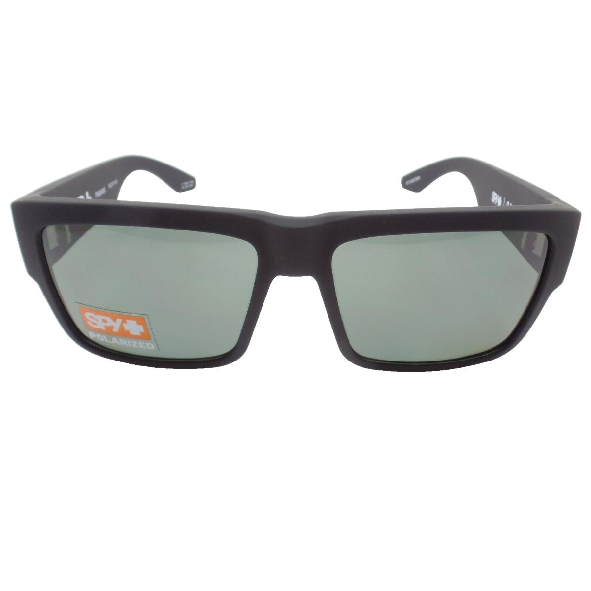 Spy Optics Cyrus Soft Matte Black Gray Green Polarized Sunglasses - Frame: Soft Matte Blk, Lens: Gray Green