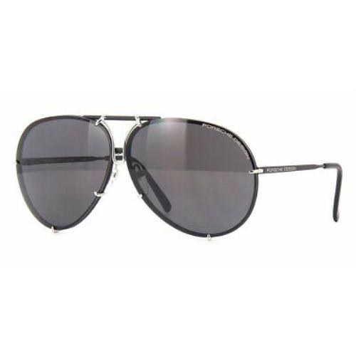 Porsche P 8478 J Sunglasses Black Silver Frame Silver Mirror Lenses ...