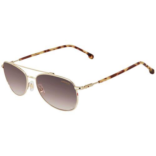 Carrera Unisex Sunglasses Full Rim Gold and Havana Metal Frame 224/S 0J5G HA - Frame: Gold, Lens: Brown Shaded