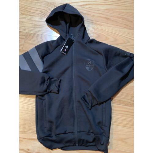 Adidas Usa Volleyball Hooded Zip Hoodie Jacket Pullover Black-grey DY2410 Sz S