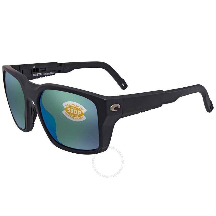 Costa Del Mar Twk 11 Ogmp Tailwalker Sunglasses Matte Black Green Mirror 580P Po - Frame: Black, Lens: Green