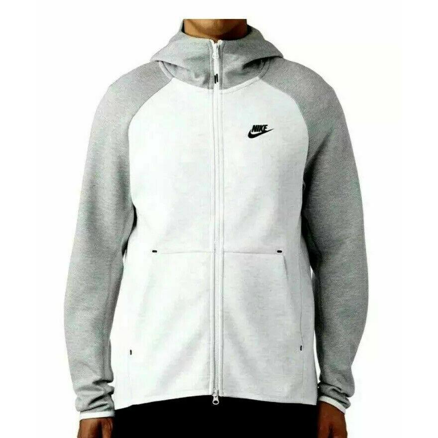 Nike Sportswear Tech Fleece Men s Full-zip Hoodie 928483-052 White Gray Size 2XL