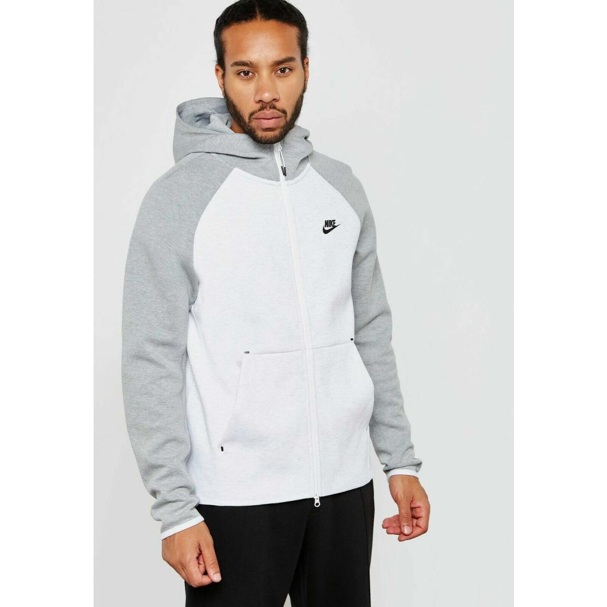 Nike Sportswear Tech Fleece Men s Full-zip Hoodie 928483-052 White Gray Size 2XL