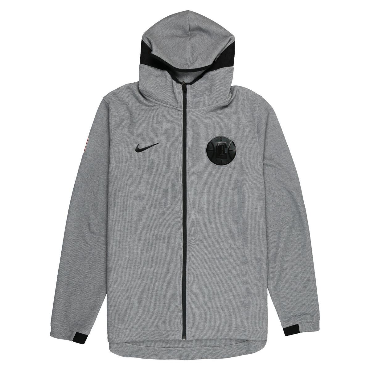 Nike Los Angeles Clippers Showtime Full Zip Hoodie Xx-large Gray Black Jacket