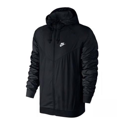 Nike Nsw Sportswear Windrunner Hooded Full Zip Jacket Black 727324 010 sz Large