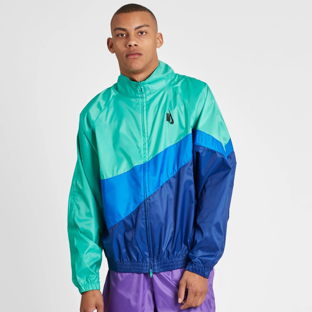 Nikelab Nrg Heritage Jacket Kinetic Green/cobalt Men`s Size Medium AA1569-348