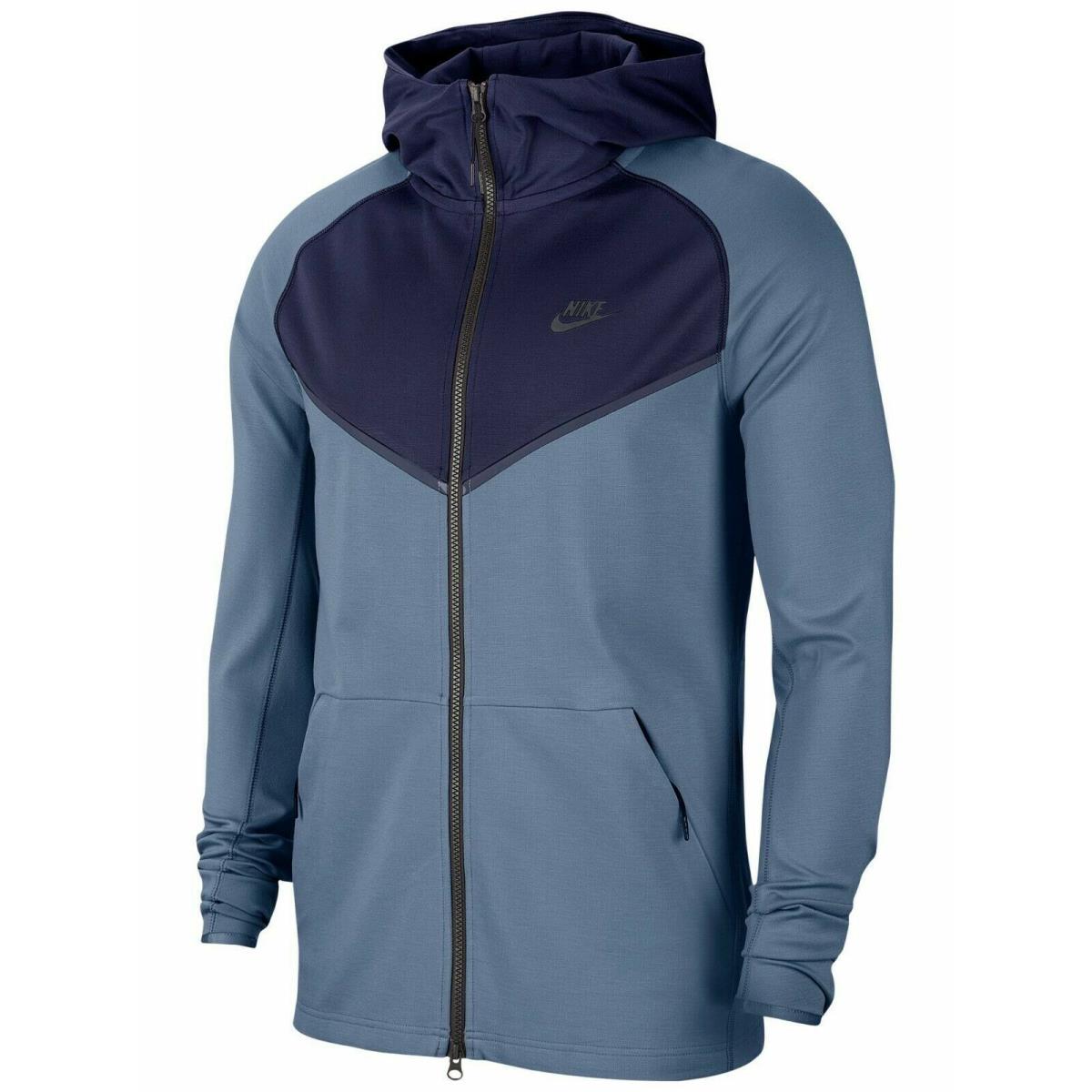 Nike Sportswear Tech Fleece Full-zip Hoodie Size Small Diffused Blue CJ4277-491
