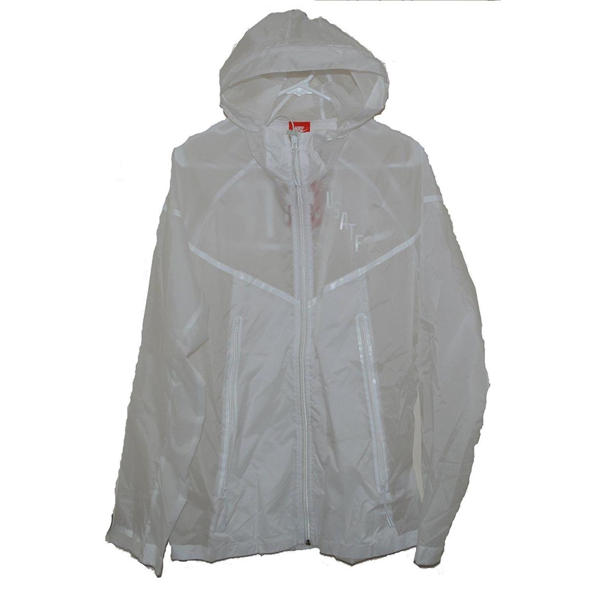 Nike Mens Usatf Running Translucent RU Windbreaker Jacket White X-large