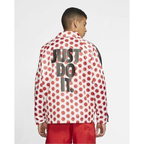 Men`s Size L Nike Sportswear Jdi Printed Jacket Puffer Coat Red Polka Dot BV5539