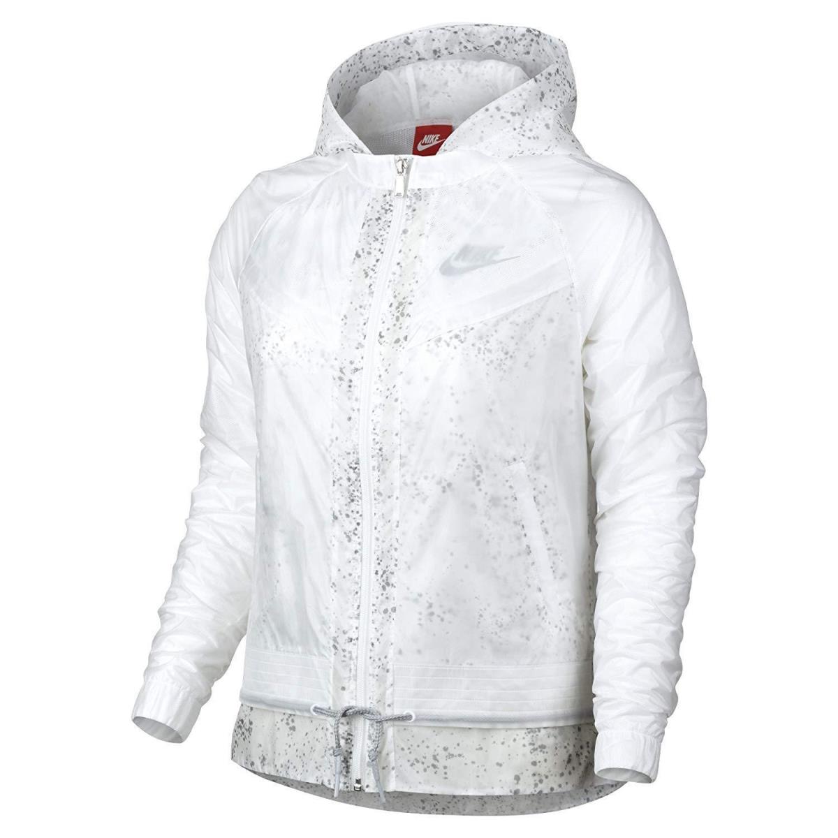 Nike Women`s White Windrunner Splatter Running Jacket - Large - Retail